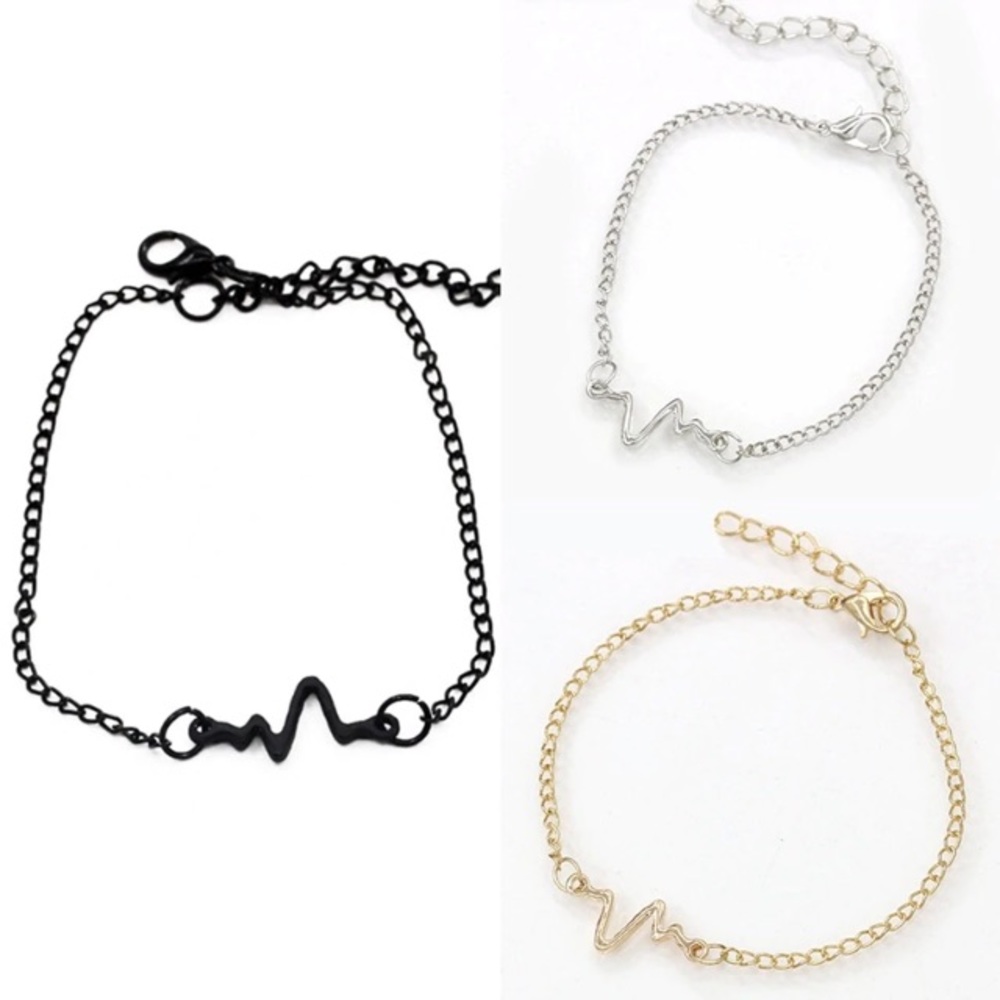 NEW!💙💎BLACK🖤HEARTBEAT🖤BRACELET!💎💙AWESOME! - Picture 3 of 7
